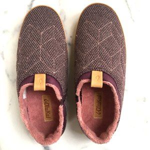 OluKai Women's Slippers in Brown and Pink